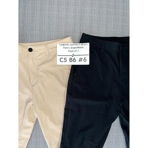 Legends Dress‎ Pants Womens 32 Black Khaki Straight Leg Formal Business Lot of 2